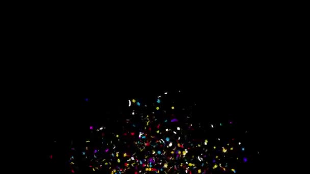 Animace barevné třpytivé konfety padající Popper Explosion 4K smyčka Animace — Stock video