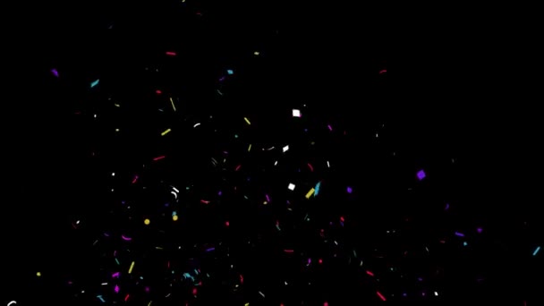 Coloré Confettis particules Forme Tombé sur écran vert Boucle Animation — Video