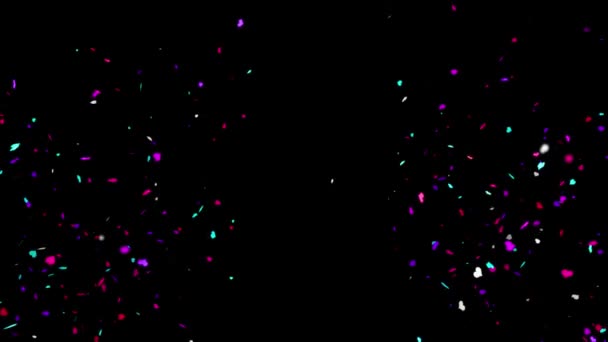 Coloré Confettis particules Forme Tombé sur écran vert Boucle Animation — Video