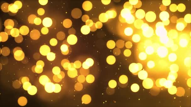 Gold abstrakt loopable Bokeh Blinkender Hintergrund. Luxus und Glamour Videoschleife Lichthintergrund — Stockvideo