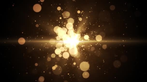4K Abstract魅力的な黄金の粒子が挨拶とお祝いのために背景をループ — ストック動画