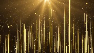 4K Altın lüks parıltılı yıldız tozu izi Lopp Animasyonu.
