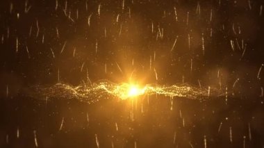 4K yüzen dalga hareketli Hatlar pürüzsüz döngü, koyu altın arkaplan