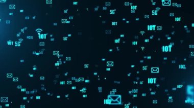 5G İnsanları İnternet 'te Bağlıyor, 5G Wiifi düğümleri Döngü Canlandırması.