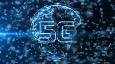 IOT döngü Arkaplanının 5g Yüksek Hız Bağlantısı.