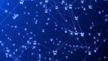 5G Teknoloji kavramı dijital döngü arkaplanı.