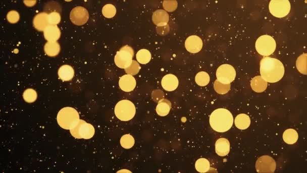 Gold magische blinkende Teilchen. Glitter Glamour Nahtlose Schleife abstrakter Hintergrund. — Stockvideo