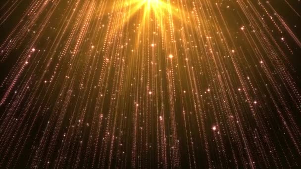 Csillámló ünnepi textúra arany részecskékkel Absztrakt hurok háttér. mágikus fények és szikrák. — Stock videók
