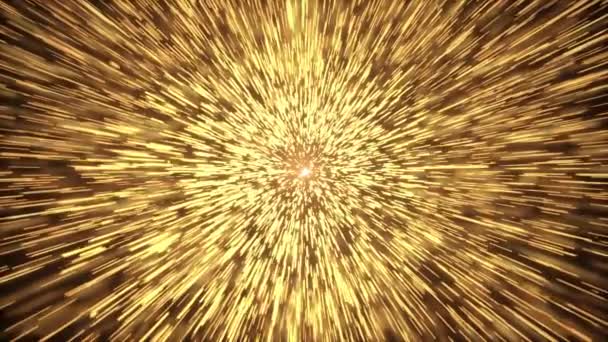 4K abstrakt Partiklar guld bokeh glitter utmärkelser loop rörelse bakgrund animation. — Stockvideo