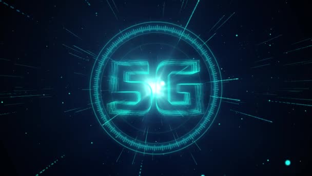 5G Hud Højhastighedsforbindelse futuristisk loop baggrund – Stock-video