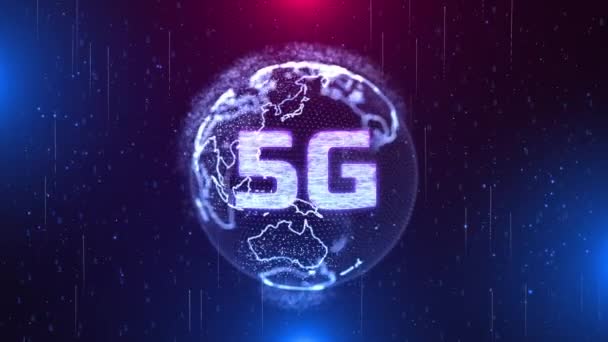 4K 루프 , 5G 네트워크, 고속 모바일 인터넷, 신세대 네트워크의 개념. — 비디오
