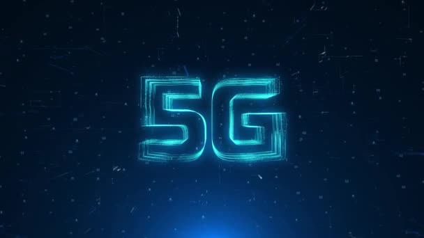 5G υψηλής ταχύτητας σύνδεση, παγκόσμιο παγκόσμιο δίκτυο βρόχο φόντο. — Αρχείο Βίντεο