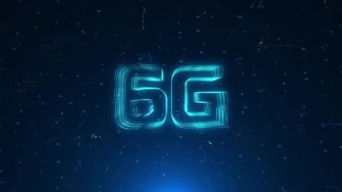 6G Akıllı Şehir Mobil İletişimleri Yüksek Hız Kablosuz Hücresel Ağ Animasyonu.