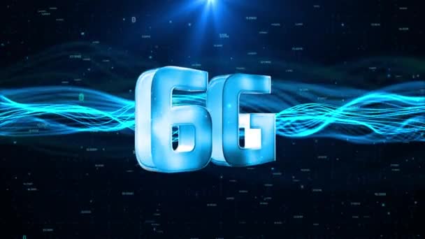 İnternet sektörü için 6G Yüksek Hız Dijital İnternet iletişim teknolojisi. — Stok video