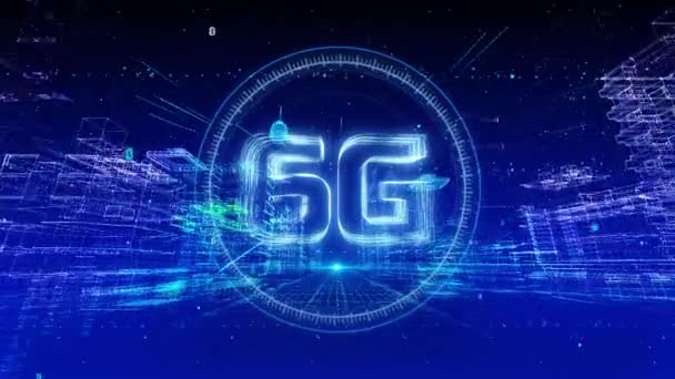 Высокоскоростной интернет вещей 6G - Цифровой город, Цифровое пространство — стоковое видео