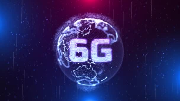 6G oi velocidades conexão futurista abstrato tecnologia digital loop fundo — Vídeo de Stock