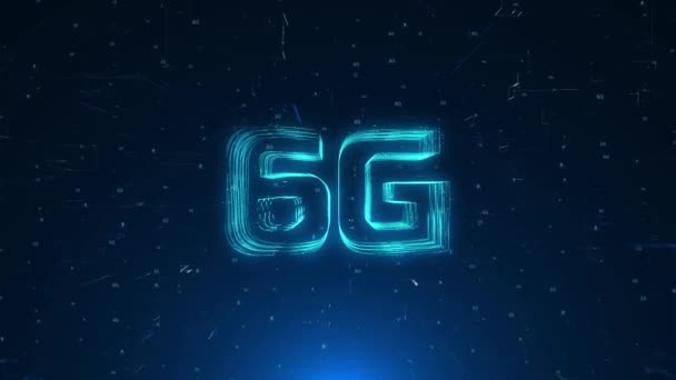 6Gスマートシティモバイル通信高速無線セルラーネットワークループアニメーション. — ストック動画