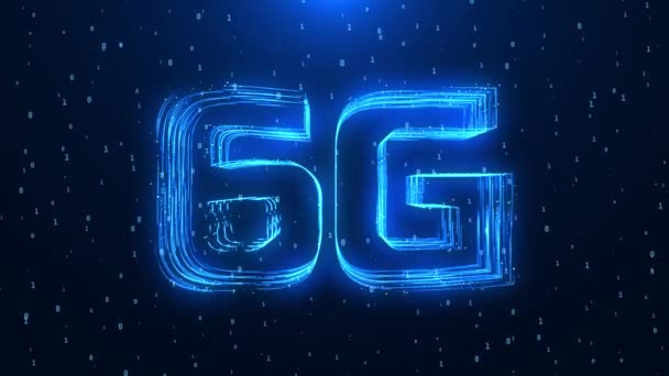6Gデジタル高速インターネットネットワーク通信技術ループ背景. — ストック動画