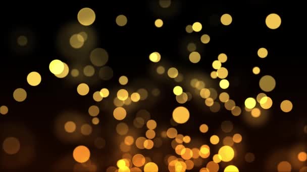 Glitter vintage lights Loop background. Black and gold. — Stock Video