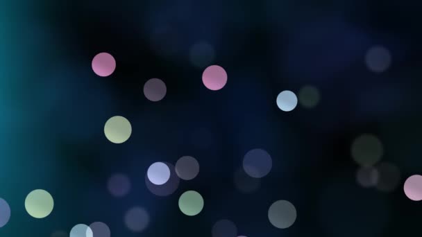 Verschieben blauer Glitzerlichter, defokussierte Lichtschleife Bokeh Hintergrund. — Stockvideo