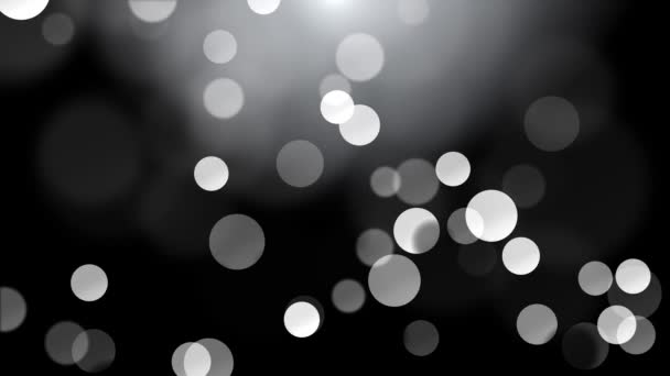 4K preto e branco Bokeh Overlay, elegante delicioso bokeh partículas Loop Animação. — Vídeo de Stock