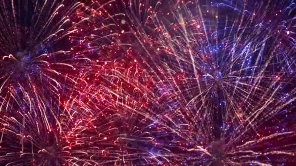 スカイDiwali光の祭りの花火幸せ。火クラッカー爆発ループの背景. — ストック動画