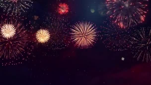 Barevné animace světelného efektu Fireworks. Oslavná koncepce. Diwali festivalová světla. — Stock video