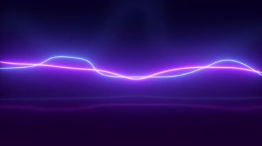 3d soyut Mavi neon çizgileri Arkaplanı kusursuz döngü canlandırması.