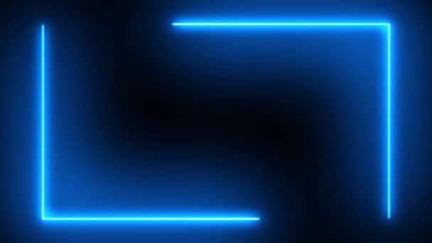 3d abstrakcyjny futurystyczny neon ultrafioletowe świecące linie pętla tło ramka. — Wideo stockowe