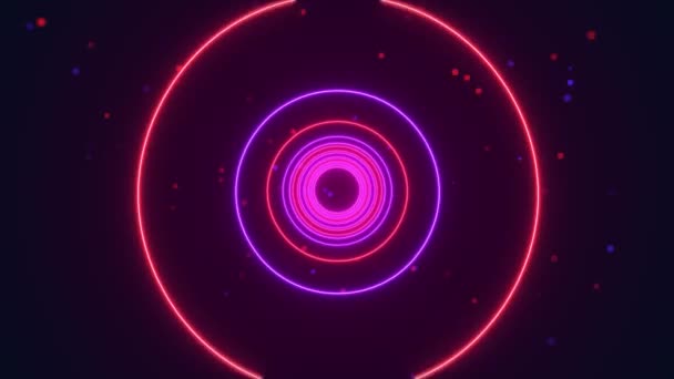 Abstrakt loop bakgrund Röd lila fiber LIne Circle loopas animation. — Stockvideo