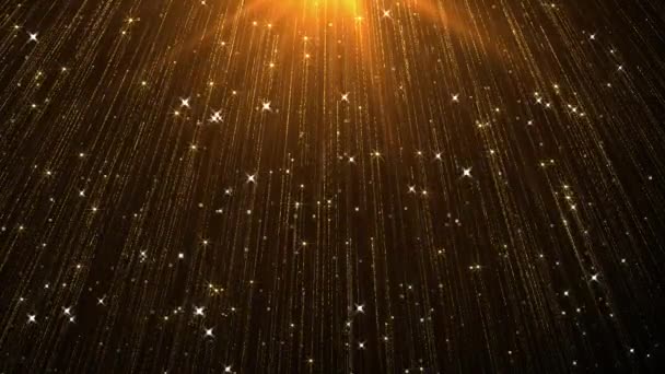 4K golden luxury particle stripe Loop Light background — Video Stock