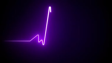 4K kusursuz döngü animasyon kalp atışı hattı. Nabız izi. EKG ve Kardiyo sembolü.