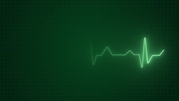 4K 3D EKG Heartbeat Display Monitor Motion Graphics, HUD Element loop animation — Stock video