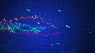 İş başarısı ve büyüme borsa grafiği dijital ekran döngüsü.