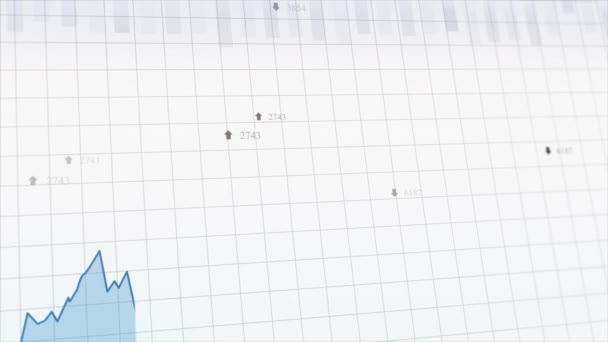 4K Pętla 3D Tabela i wykres słupkowy kryptowaluta giełda indeksów animacja. — Wideo stockowe