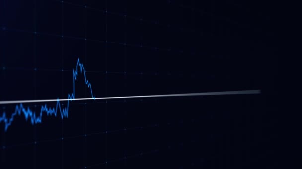 4K Business animation of a falling chart of a currency rate and economics decrease Background. — Vídeo de stock