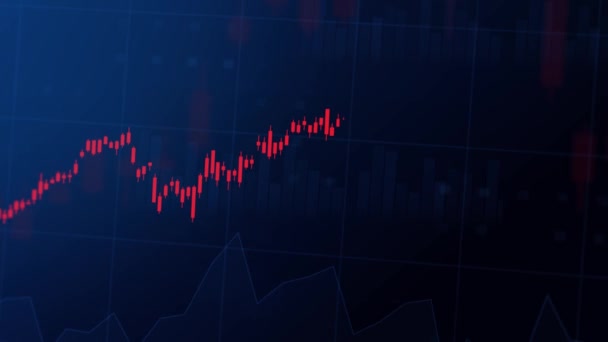 Fallende Börsencharts von Aktien, Währungen, Futures, Index. Konzept des Marktkollapses. — Stockvideo
