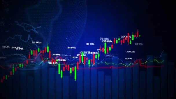 Stock market, economic graph with diagrams, business and financial loop Background. — Stock video