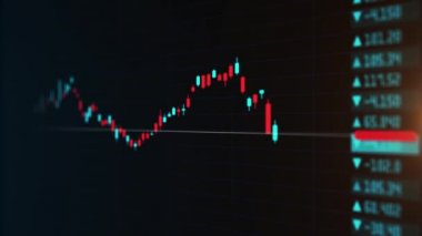 Borsa, diyagramlı ekonomik grafik, iş ve mali kavramlar ve raporlar,