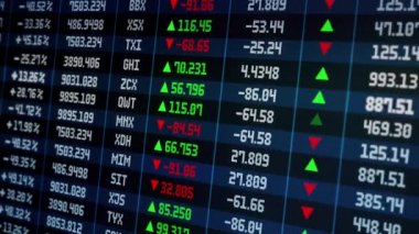 Borsa grafik tablosu ekranda. Ekran Döngüsü Arkaplanındaki etiket.