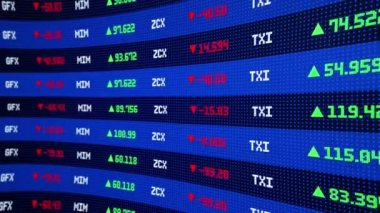 Fiyat, değişim ve hacim verileriyle borsa veya borsa bilgileri.