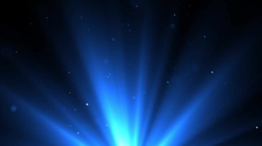 Güzel mavi ışıldayan parçacıklar ve siyah zemin üzerinde mercek parlaması