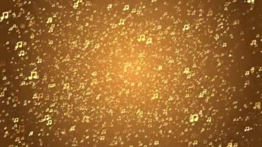 4K Sheet music with notes in motion Loop vintage Animation. Notes flow over musical lines.