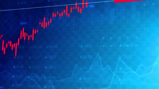 График торговли на фондовом рынке или на валютном рынке в графическом фоне. — стоковое видео