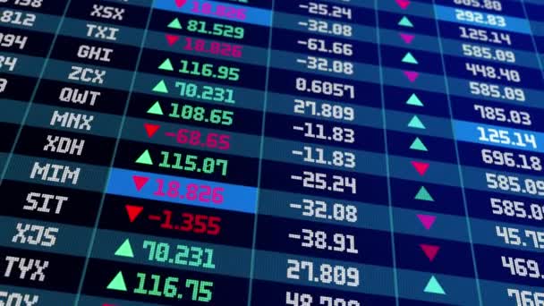 Digitale beurs Financiële data-analyse Bedrijfsgegevens Cijfers en waarden. — Stockvideo
