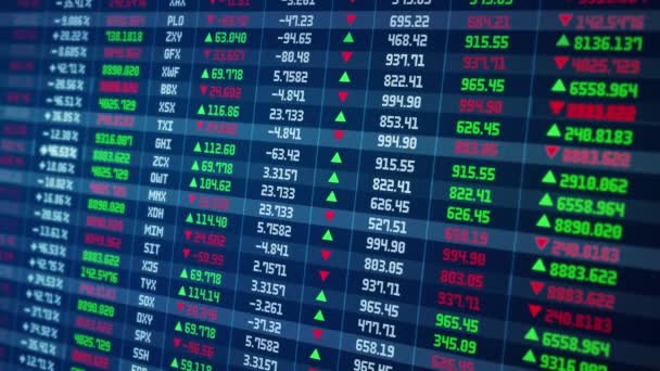 Börsenhandelskurve und Kerzendiagramm für Finanzinvestitionen Hintergründe. — Stockvideo