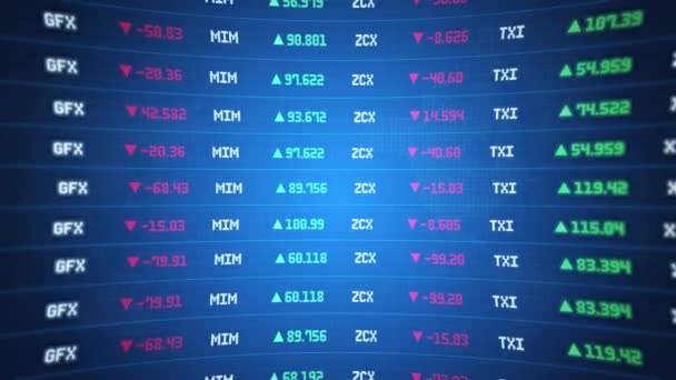 Tickers mercado de ações e gráficos mercado de ações Animação. — Vídeo de Stock