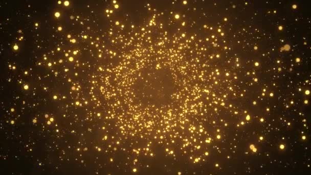 4K Loop partículas de poeira, estrelas de confete voar com brilho. 3d natal fundo. — Vídeo de Stock