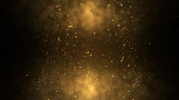 4K 3D seamless loop animation Abstract festive motion background shining gold bokeh. — Stock Video