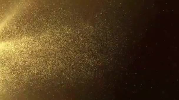 4Kゴールデン粒子の流れは壮観な動きです。ループアニメーション. — ストック動画